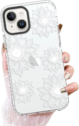 Vista 25 de OOK Funda magnética transparente para iPhone 17, lindo encaje floral negro Encaje Negro Floral