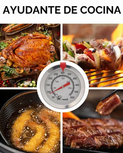 Vista 4 de KT THERMO Termómetro de caramelo/freír profundo con lectura instantánea, termómetro de aceite, termómetro de carne con pincho de acero inoxidable