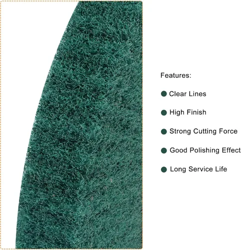 Vista 3 de uxcell 5.906 in x 0.984 in 240 Grit No Tejido Pulido Bruñido Rueda de Alambre de Nylon Dibujo Abrasivo Flap Rueda para Acero Inoxidable Cobre Verde