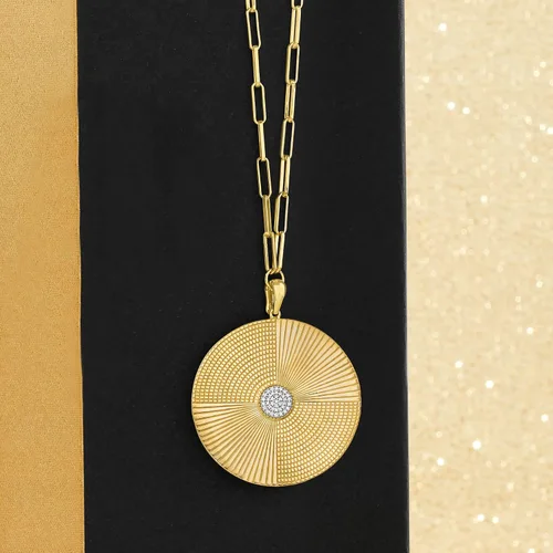 Vista 2 de Ross-Simons Collar con colgante de diamante de 0,10 quilates en oro de 18 quilates sobre plata de ley
