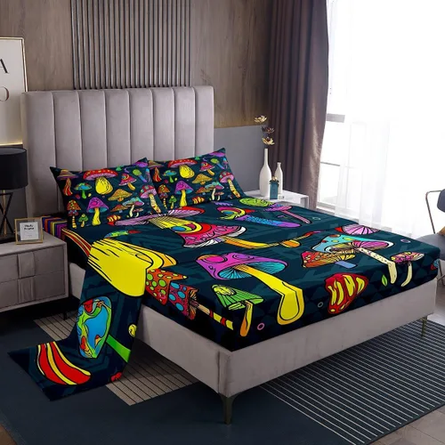 Vista 15 de Feelyou Juego de sábanas para niños con diseño de aguacate, ropa de cama bonita con frutas para niños y niñas, 1 sábana encimera y 1 sábana bajera