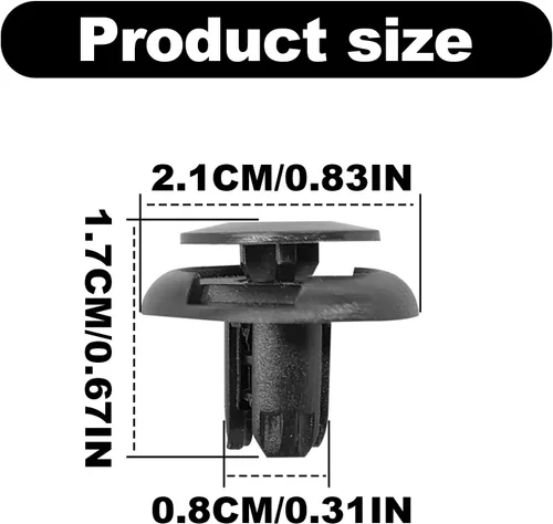 Vista 2 de 30 piezas de clip de revestimiento de aletas, clips de retención de parachoques de protector de salpicaduras de nylon compatibles con Honda Acura