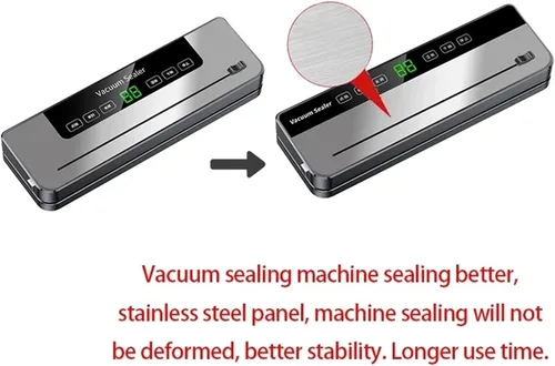 Vista 5 de Vacuum Sealer Machine, Electric Vacuum Sealer Built-in Cutter Kitchen Food Storage Seal Touch Button Dry/Wet Package for Food