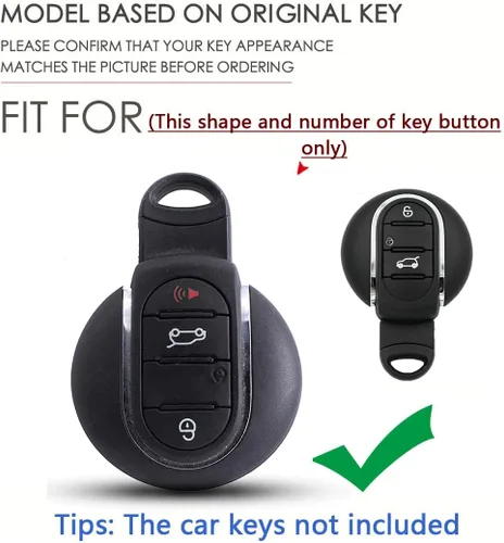Vista 2 de SANRILY Funda para llave de automóvil BWM Mini Cooper sin llave para llave remota, funda de protección completa con llavero, Gradiente Rosa