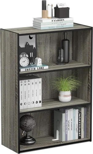 Vista 16 de Furinno LUDER - Estantería de libros, estantería moderna de 2 niveles, estantería abierta de 9 x 16 x 21, para sala de estar, dormitorio, oficina