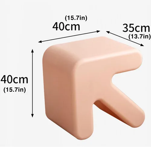 Vista 3 de Taburete de baja altura, taburete de sofá, moderno y creativo, diseño de flecha, multifacético, para niños, impermeable y protección contra