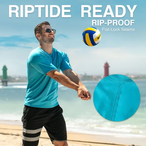 Vista 4 de Kanu Surf Camiseta de natación de manga corta UPF 50 para hombre (tallas regulares y extendidas)