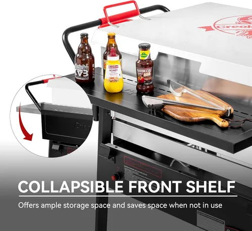 Vista 10 de Creole Feast CFB2001 150 QT Caldera de cangrejos de doble saco al aire libre con gas propano y paleta agitadora con soporte plegable para cilindros