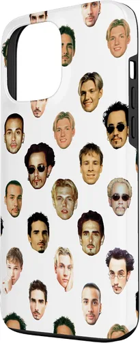 Vista 2 de iPhone 13 Pro Max Backstreet Boys - Carcasa blanca con caras repetidas