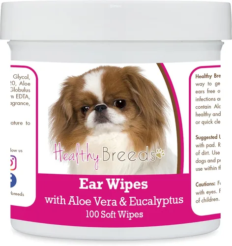 Vista 198 de Healthy Breeds Affenpinscher Toallitas de limpieza de oídos con aloe y eucalipto para perros, 100
