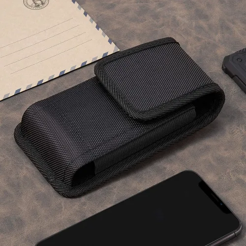Vista 6 de Funda de nailon para iPhone 13 Mini /SE2, funda vertical resistente para cinturón con clip para cinturón para iPhone 8 7 6S 6 iPhone 12 Mini SE