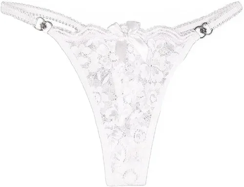 Vista 12 de Women G-String Butterfly Embroidery Lace T Back Bikini Underwear Low-Waist Thongs Briefs Negro (Black Lace)