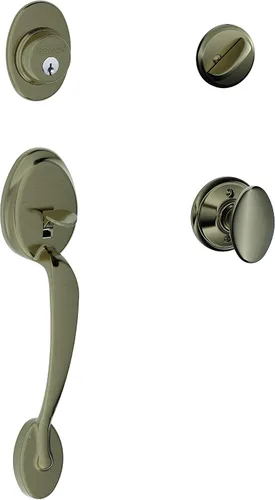 Vista 28 de SCHLAGE - Manija de cilindro único Plymouth y picaporte Flair para mano izquierda, bronce envejecido (F60 PLY 716 FLA LH)