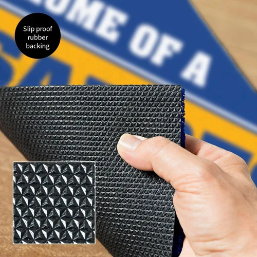 Vista 6 de Team Sports America NHL Buffalo Sabres Entrada interior y exterior 28 x 16 pulgadas Parte trasera antideslizante Tapetes de bienvenida