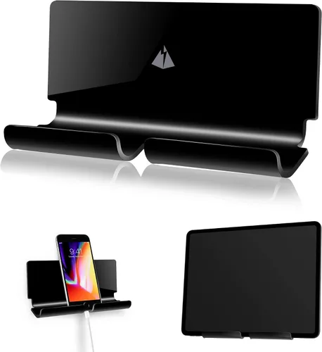 Vista 10 de Soporte de pared adhesivo para teléfonos inteligentes iPhone Montura para batería externa de pared (Negro)