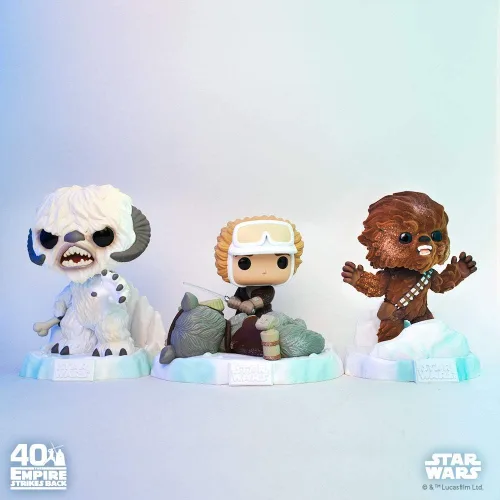 Vista 3 de POP Funko Deluxe Star Wars: Battle at Echo Base Series Figura de acción Chewbacca (Flocado), Exclusivo de Amazon, Figura 3 de 6