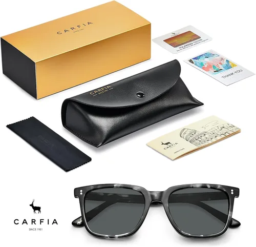 Vista 38 de Carfia Chic - Lentes de sol polarizados para mujer, protección UV400, marco de acetato pulido a mano