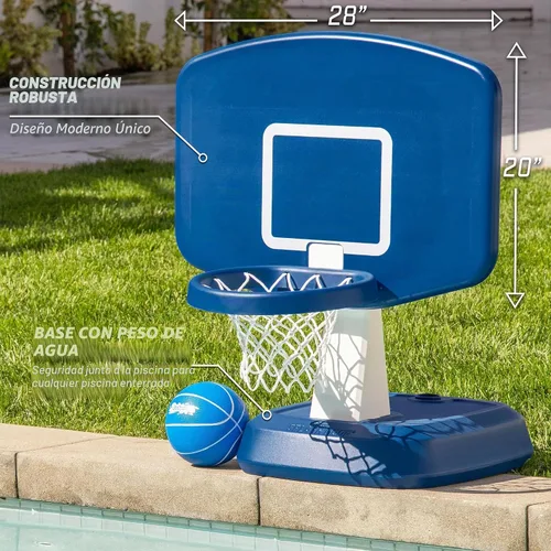 Vista 4 de GoSports Splash Hoop Classic - Juego de baloncesto para piscina de natación, color azul