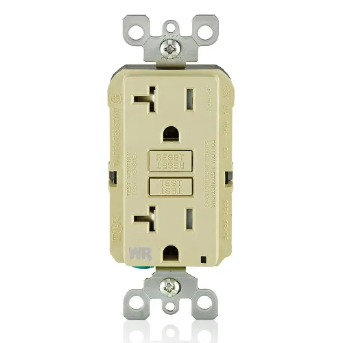 Vista 8 de Leviton SmartlockPro receptáculo resistente al clima, comprobación automática, con guía de luz e indicador LED, GFWT1-E