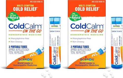 Vista 12 de Boiron ColdCalm On The Go Alivio del Resfriado para Estornudos, Secreción Nasal, Congestión Nasal y Dolor de Garganta - 2 Unidades (160 Píldoras)