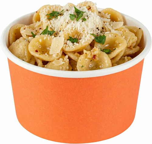 Vista 26 de Restaurantware Coppetta - Vasos de postre de 3 onzas, 50 tazas desechables para helado, tapas se venden por separado, cuencos de papel a cuadros