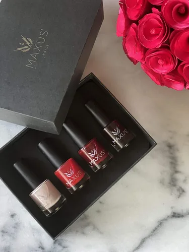 Vista 3 de Maxus Nails Juego de esmaltes de uñas – Caja de regalo de esmalte de uñas sin gel con brillo duradero, fácil extracción y beneficios