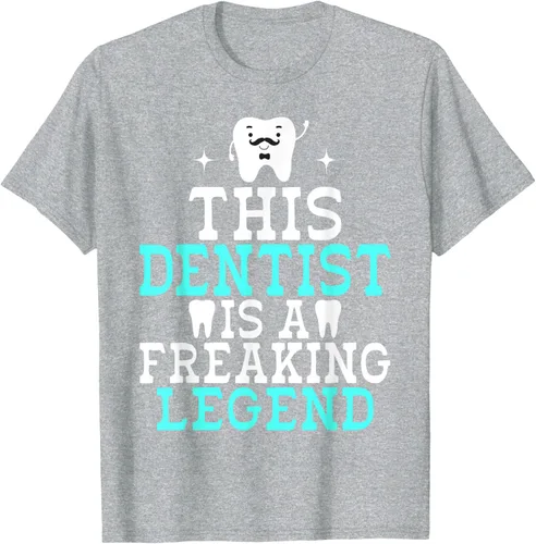 Vista 10 de Camiseta con texto en inglés «This Dentist is a freaking Legend Dentist», Negro