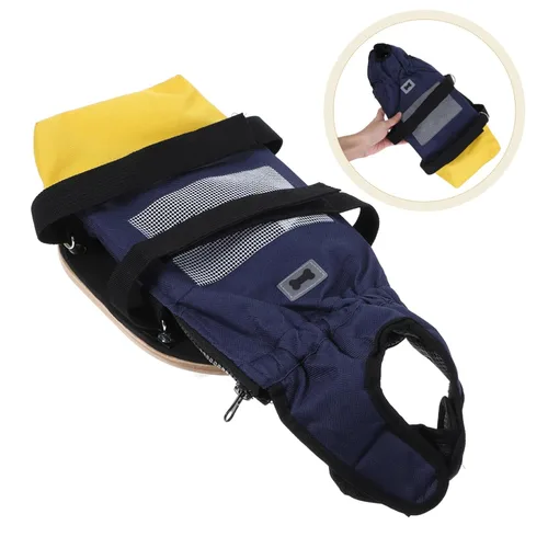 Vista 8 de Garneck Silla de ruedas PET para perros discapacitados, patinete ajustable para pasear perros con bolsa de remolque para patas traseras, carrito