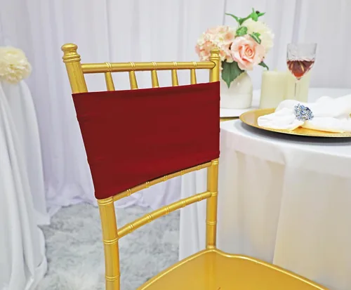 Vista 21 de (10 bandas elásticas de elastano de 7 x 13 pulgadas, de doble capa, lazos elásticos de licra para silla, lazos para bodas, fiestas, banquetes