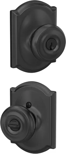 Vista 16 de SCHLAGE F10 GEO 716 Pomo de Puerta Georgiano, Cerradura de Paso para Pasillo y Armario, Bronce Envejecido (Paquete de 4)