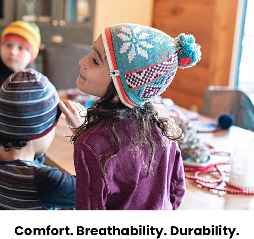 Vista 7 de Smartwool Merino 250 Reversible Pattern Cuffed Beanie - Niños