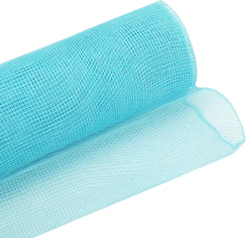 Vista 3 de MEEDEE Malla Decorativa Azul Claro Rollos de 10 Pulgadas Rollos de Malla Decorativa Turquesa Cinta de Malla Básica para Árbol de Navidad, Guirnalda