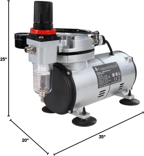 Vista 10 de TIMBERTECH Kit de aerógrafo con compresor, juego de compresor de aerógrafo multiuso, aerógrafo de doble acción con alimentación por gravedad