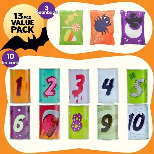 Vista 2 de JOYIN Juego de 13 piezas de Halloween para carnaval para lanzar bolsas de frijoles para niños y adultos, decoración de trucos o tratos, suministros