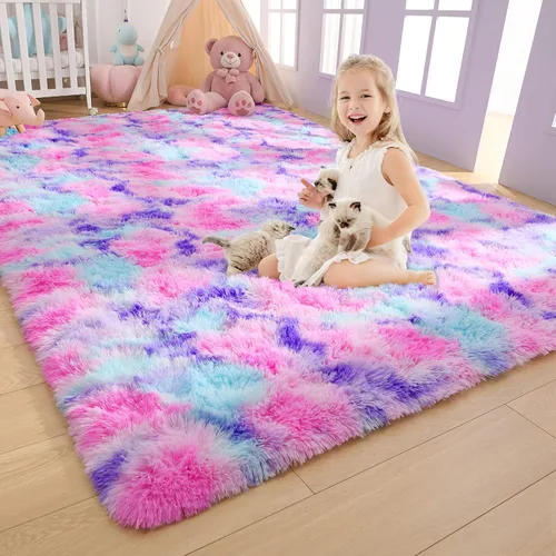 Vista 18 de AROGAN Alfombras suaves de 2 x 4 pies para dormitorio, alfombra mullida de felpa, alfombra peluda que no desprende para guardería, habitación