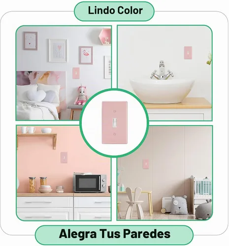 Vista 5 de Bates - Placas de interruptor de luz, paquete de 2, placa de cubierta de interruptor de luz rosa