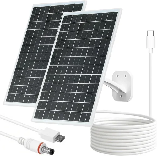 Vista 13 de FUTUREZEN Panel solar de 6 W para cámara de seguridad al aire libre, cargador solar USB/USB-C de 5 V compatible con cámaras de batería recargable