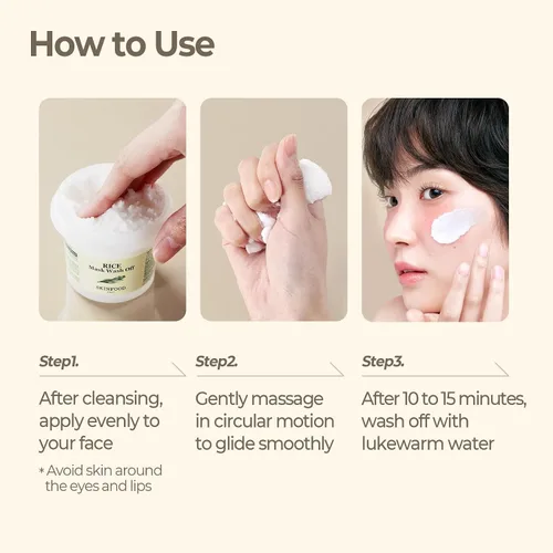 Vista 8 de SKINFOOD Mascarilla de arroz para lavar 3.5 onzas, exfolia suavemente la piel, ilumina y suaviza con arroz rico en nutrientes
