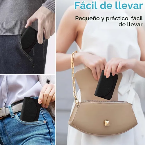 Vista 5 de Tarjetero, Estuche para Tarjetas de Visita de Cuero PU con Impresión de Color y Patrón, Porta Tarjetas con Billetera, Bolsillos Magnéticos
