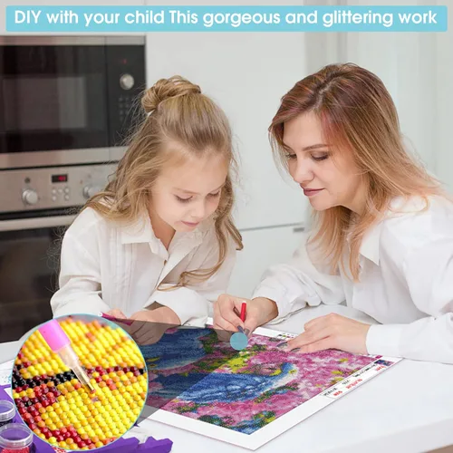 Vista 7 de Pavemlo Kits de arte de diamantes 5D para adultos, águila elevada, arte de diamantes de taladro completo, pintura de animales con diamantes, arte