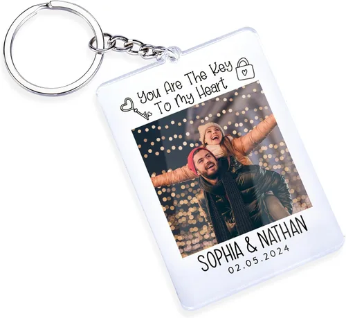 Vista 13 de Llavero de acrílico de foto de pareja personalizada