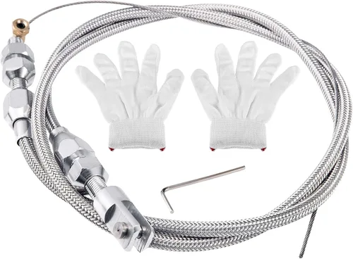 Vista 8 de Spurtar - Cable de acelerador universal de 24 pulgadas, trenzado de acero inoxidable, ajustable
