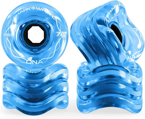 Vista 11 de Ruedas Shark Wheel de 72 mm para longboard de crucero, fórmula DNA, juego de 4 ruedas