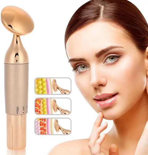Vista 5 de ZJchao Rodillo masajeador facial, antienvejecimiento, masaje facial, masajeador de belleza, varita masajeadora de piel, dispositivo de belleza