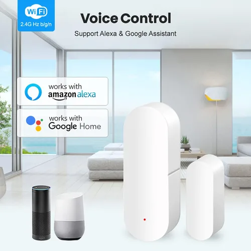 Vista 3 de Sensor de puerta WiFi: detectores inteligentes de puerta abierta/cerrada, sensor de ventana inalámbrico con alerta de notificación de aplicación