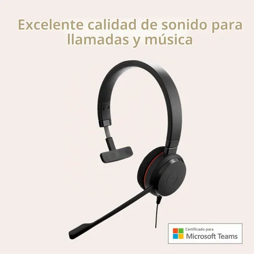 Vista 3 de Jabra Evolve 20 Auriculares con Cable (Edición 2025) - Auriculares con cable de un solo oído para oficina y trabajo desde casa - Control de llamadas