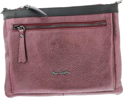 Vista 2 de Pierre Cardin Bolso de hombro cuadrado estructurado de cuero Campari para mujer, Campari