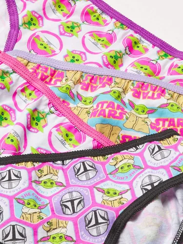 Vista 6 de STAR WARS Ropa interior de bebé Yoda Mandalorian 100% algodón para niña, multipaquetes disponibles en tallas 4, 6 y 8