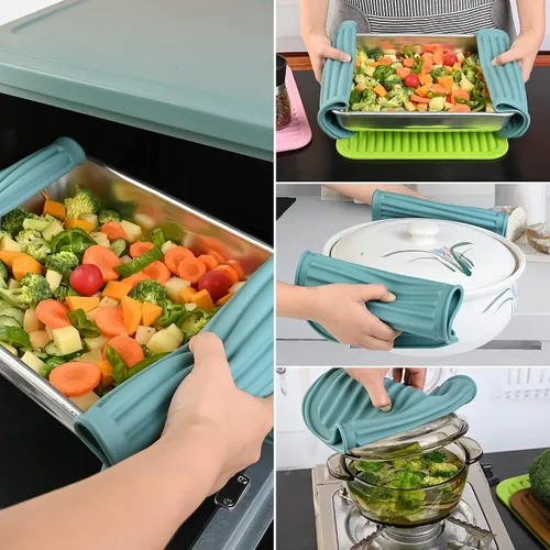 Vista 4 de Salvamanteles para platos calientes, almohadillas calientes para cocina, salvamanteles para ollas y sartenes calientes, alfombrillas multiusos