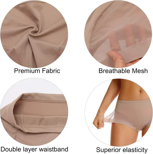 Vista 3 de WOWENY Bragas con control de abdomen para mujer, sin costuras, para levantar glúteos, cómodas, moldeadoras de cuerpo, ropa interior sexy
